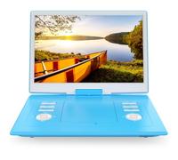 17.9" Portable DVD Player with 15.6" Large HD Screen, 4-6 Hours Rechargeable Battery, Support USB/SD Card/Sync TV and Multiple Disc Formats, High Volume Speaker,Black[Not Support Blu-Ray] (Blue)