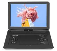 17.9" Portable DVD Player with 15.6" Large HD Swivel Screen, 6-7 Hour Rechargeable Battery, Support USB/SD, Multiple Disc Formats and Sync TV, High Volume Speaker, Black