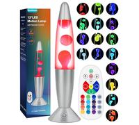 17 Colours Changing Liquid Motion Lamps with Remote: LED Night Light for Kids Adults - Relaxing Mood Lighting Glitter Table lamp for Home Room Office Decor Christmas Decorations (White Wax, 13.5 Inch)