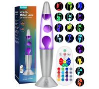 17 Colours Changing Liquid Motion Lamps with Remote: LED Night Light for Kids Adults - Relaxing Mood Lighting Glitter Table lamp for Room Office Decor Christmas Decorations (Purple Wax, 13.5 Inch)