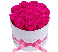 17 Flowers in a Luxury Suede Box, Birthday Gifts for Women, Preserved Flowers, Mothers Day Roses Gift for Mom, Hot Pink