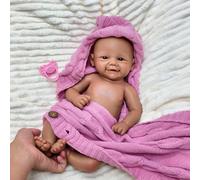 17" Full Body Silicone Baby Black Doll, Realistic African American Reborn Baby Girl, Lifelike Newborn with Soft Platinum Silicone Skin and Flexible Limbs - Perfect Companion Gift for Kids & Elderly
