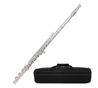 17-hole Open And Closed Hole Dual-purpose Flute Instrument C Key White Copper Silver Plated Student Beginner Exam SFL-500S