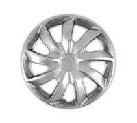 17" HUB CAPS 15 Inch Wheel Trims HQ ABS Plastic Universal Push-In Set of 4 QUAD SILVER