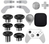 17 in 1 Accessories Kit for Xbox Elite Series 2 Controller, Full Set of Thumbsticks Replacements for Xbox Elite 2 Core with 6 Swap Joysticks, 4 Paddles, 2 D-Pads, 3 Tool and 1 Bag (Silver)