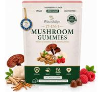 17-in-1 Mushroom Gummies High Strength, Mushroom Supplement with Lion’s Mane, Reishi, Chaga, Ashwagandha, Enhance Focus & Energy & Immunity, for Women and Men, Vegan, Raspberry Flavor (60 Gummies)