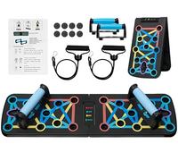 17 in 1 Push Up Board with Resistance Rope, Foldable Press Up Board Multi-function Home Workout Equipment, Burn Fat Strength Training Equipment for Effectively Exercise the Muscle