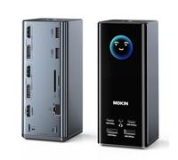 17-in-1 USB C Docking Station 3 Monitors, MOKiN Triple Display Docking Station with 3 HDMI& 2 DP,10G USB A/C,Gigabit Ethernet, 100W PD, Audio,Smart Display,SD/TF, Laptop Dock for Mac/Dell/Hp etc