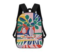 17 Inch Abstract Floral Still Life Backpack, 3D Printed School Bag, School Lunch Bag, Travel Backpack, Friends Backpack for Girls And Boys