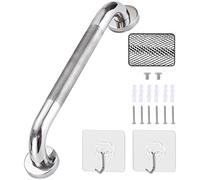17 inch Anti Slip Shower Grab Bar Handle, Chrome Stainless Steel Bathroom Grab Bar, Knurled Bathroom Balance Bar,Safety Hand Rail Support,Handicap Elderly Senior Assist Bath Handle