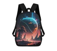 17 Inch Astral Wanderer Backpack, 3D Printed School Bag, School Lunch Bag, Travel Backpack, Friends Backpack for Girls And Boys