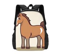 17 Inch Backpack For Men Women Travel Laptop Backpack Waterproof Work Bag | Lightweight Shoulder Bags Travel Hiking Casual Daypack Simple Horse Cartoon Work Back Pack