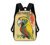 17 Inch Backpacks Loro Parque Zoo Vintage Poster Kids 3D Printed School Bag for Boys Elementary And Middle School Students