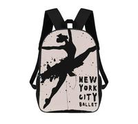 17 Inch Ballet Lovers Festival Backpack, 3D Printed School Bag, School Lunch Bag, Travel Backpack, Friends Backpack for Girls And Boys