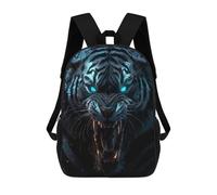 17 Inch Blue-Eyed Tiger Roar Backpack, 3D Printed School Bag, School Lunch Bag, Travel Backpack, Friends Backpack for Girls And Boys