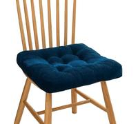 17 Inch Chair Cushion Square Corduroy Chair Pad with Handle for Office, Outdoor Seat Cushion Patio Furniture (Navy Blue)