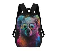 17 Inch Colorful Koala with Glasses Backpack, 3D Printed School Bag, School Lunch Bag, Travel Backpack, Friends Backpack for Girls And Boys