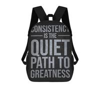 17 Inch Consistency Is Path To Success - Motivation Backpack, 3D Printed School Bag, School Lunch Bag, Travel Backpack, Friends Backpack for Girls And Boys