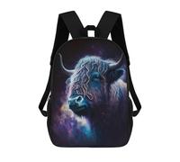 17 Inch Cosmic Yak Portrait Backpack, 3D Printed School Bag, School Lunch Bag, Travel Backpack, Friends Backpack for Girls And Boys