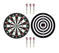 17 Inch Double Sided Dart Board Game Set with 6 Darts, Round Paper Target Board for Kids Adults, Indoor Family Party Game (17 Inches)