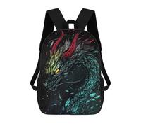 17 Inch Dragon with Glowing Scales Backpack, 3D Printed School Bag, School Lunch Bag, Travel Backpack, Friends Backpack for Girls And Boys