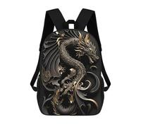 17 Inch Dragons Splendor Backpack, 3D Printed School Bag, School Lunch Bag, Travel Backpack, Friends Backpack for Girls And Boys