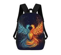 17 Inch Fire And Water Phoenix Laptop Backpack for Men Women Waterproof Lightweight Travel Backpack Commuter Bag Large Capacity Casual Daypack for Business Trip & Outdoor