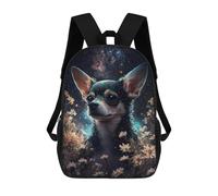 17 Inch Galactic Chihuahua Dreamscape Backpack, 3D Printed School Bag, School Lunch Bag, Travel Backpack, Friends Backpack for Girls And Boys