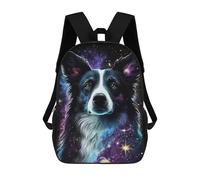 17 Inch Galactic Dog Portrait -3 Backpack, 3D Printed School Bag, School Lunch Bag, Travel Backpack, Friends Backpack for Girls And Boys