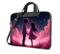 17 Inch Laptop Bag Two Anime Characters Holding Hands Under A Starry Sky With Pink Petals Falling Laptop Bag Carry On Backpack Tote Bag For Women(29x40cm)