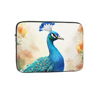 17 Inch Laptop Sleeve Bag Waterproof Shockproof Laptop Case Bag Cartoon Blue Peacock Computer Skin Bags Lightweight Tablet Carrying Case