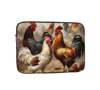 17 Inch Laptop Sleeve Bag Waterproof Shockproof Laptop Case Bag Chicken and Rooster Print Computer Skin Bags Lightweight Tablet Carrying Case