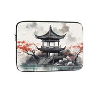 17 Inch Laptop Sleeve Bag Waterproof Shockproof Laptop Case Bag Chinese Ink Painting Computer Skin Bags Lightweight Tablet Carrying Case