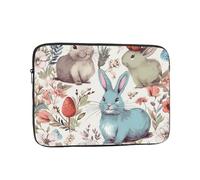 17 Inch Laptop Sleeve Bag Waterproof Shockproof Laptop Case Bag Flowers Bunnies Birds Computer Skin Bags Lightweight Tablet Carrying Case