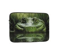17 Inch Laptop Sleeve Bag Waterproof Shockproof Laptop Case Bag Gator Lurking Green Lightweight Tablet Carrying Case
