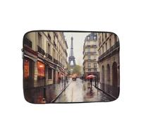 17 Inch Laptop Sleeve Bag Waterproof Shockproof Laptop Case Bag Rainy Street in Paris Computer Skin Bags Lightweight Tablet Carrying Case