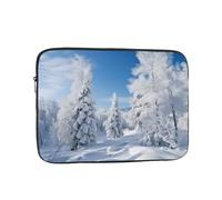 17 Inch Laptop Sleeve Bag Waterproof Shockproof Laptop Case Bag Snow-Covered Winter Trees Computer Skin Bags Lightweight Tablet Carrying Case