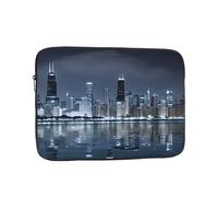 17 Inch Laptop Sleeve, Soft Protective Case With Chicago Reflected Print,Slim Lightweight Bag Specially Compatible With 17 Inch Macbook, Fits Some Pc Notebook