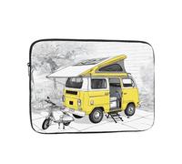 17 Inch Laptop Sleeve, Soft Protective Case With Happy Campers Print,Slim Lightweight Bag Specially Compatible With 17 Inch Macbook, Fits Some Pc Notebook