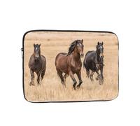 17 Inch Laptop Sleeve, Soft Protective Case With Three Running Horses Print,Slim Lightweight Bag Specially Compatible With 17 Inch Macbook, Fits Some Pc Notebook
