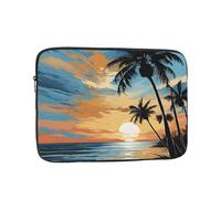 17 Inch Laptop Sleeve, Soft Protective Case With Tropical Sunset Print,Slim Lightweight Bag Specially Compatible With 17 Inch Macbook, Fits Some Pc Notebook