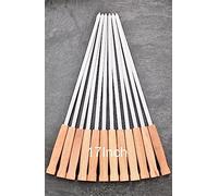 17-Inch Long Flat BBQ Skewers, HONSHEN Brazilian-Style Stainless Steel 3/8 Inch Wide Blade with Hardwood Handle Barbecue skewers for Grilling Meat,Chicken,Shrimp,Vegetables-Set of 12