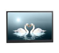 17 Inch Metal Digital Photo Frame 1440x900 HD Wall Mountable, can be installed on the wall, easy to set up with USB and SD card slot and remote control (Color : Black)