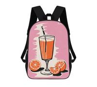 17 Inch Orange Spritz in Rome Backpack, 3D Printed School Bag, School Lunch Bag, Travel Backpack, Friends Backpack for Girls And Boys