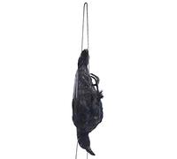 17 inch Realistic Hanging Dead Crows Decoy Lifesize Extra Large Black Feathered Scare Deterrent Crow