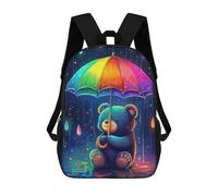 17 Inch School Backpack Cute Bear Rainbow Rain Bookbag for Boys Girls Chool Bag College Business Travel Bag Work Bag