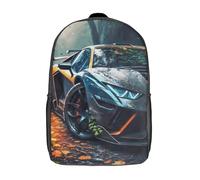17 Inch Supercar Backpack, 3D Printed School Bag, School Lunch Bag, Travel Backpack, Friends Backpack for Girls And Boys