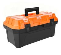 17-inch Tool Box with Removable Tray,Multipurpose Plastic Storage Box/Portable Tool Boxes/Art Craft Organizer, Three Small Parts Storage On The Lid