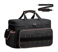 17 Inch Tool Organizer Bag with Reinforced Stitching and 18 Webbing Straps Heavy Duty Oxford Fabric for Electricians Carpenters HVAC