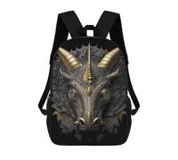 17 Inch Triceratops Dinosaur Art Backpack, 3D Printed School Bag, School Lunch Bag, Travel Backpack, Friends Backpack for Girls And Boys